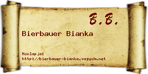 Bierbauer Bianka névjegykártya